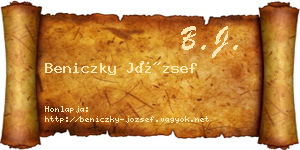 Beniczky József névjegykártya