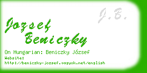 jozsef beniczky business card